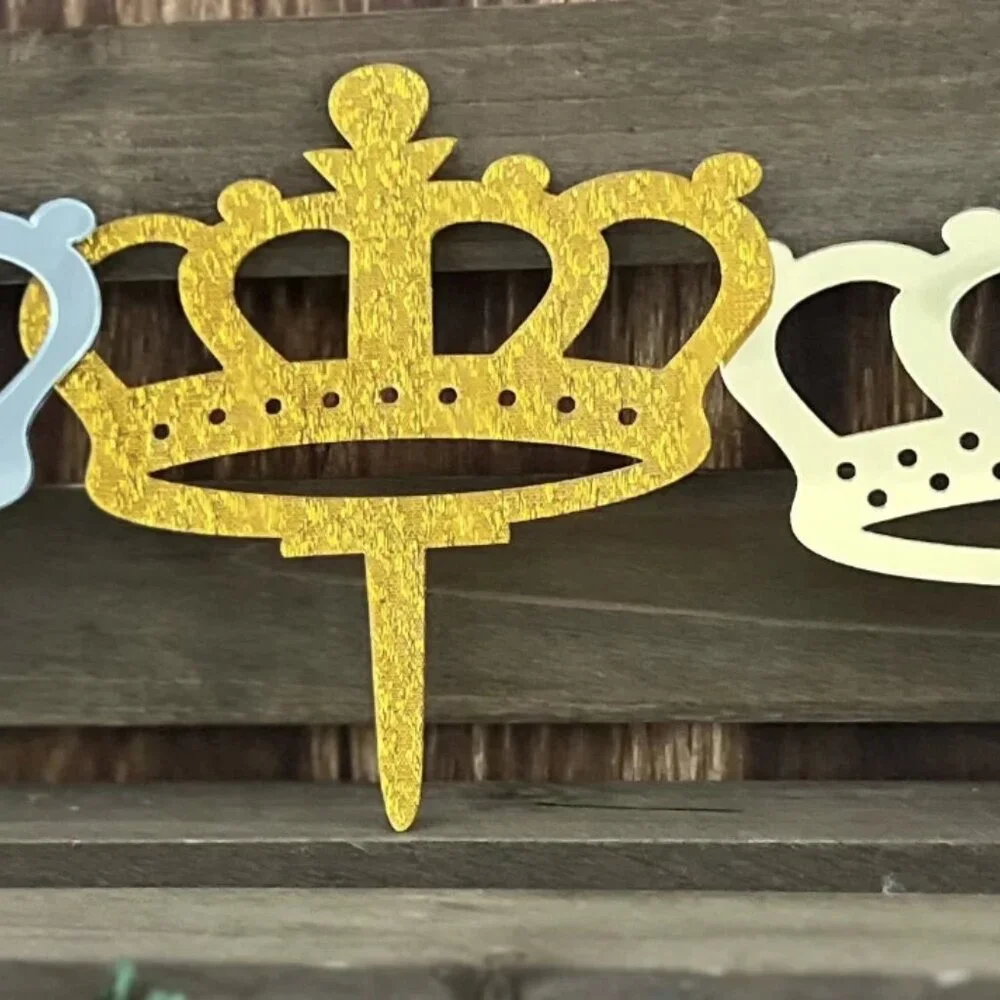 Plastic Crown Tiara Cake Topper Decorative Piece You Choose Color